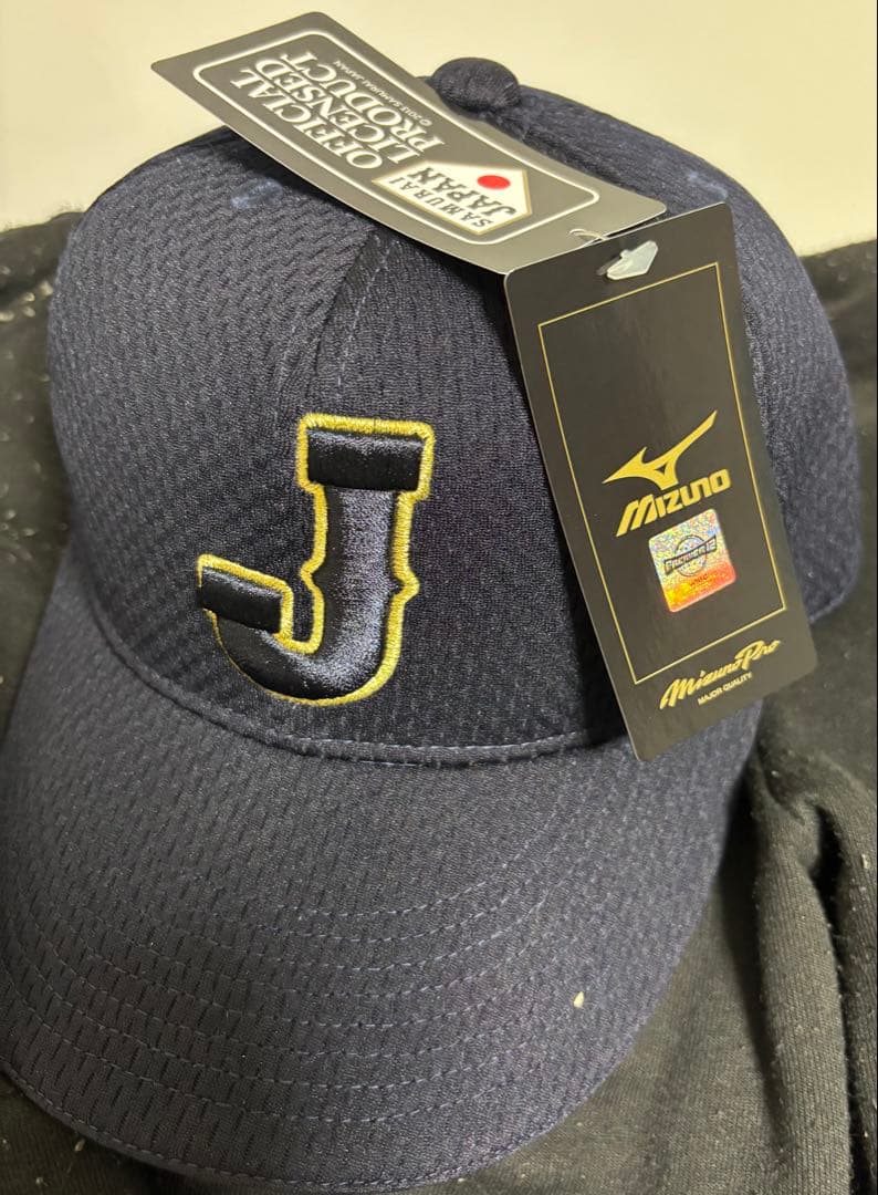 SAMURAI JAPAN 野球帽 ネイビー Jの刺繍