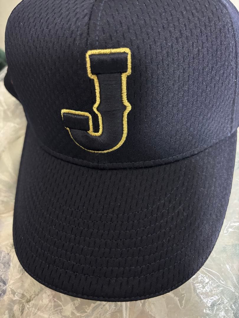 SAMURAI JAPAN 野球帽 ネイビー Jの刺繍