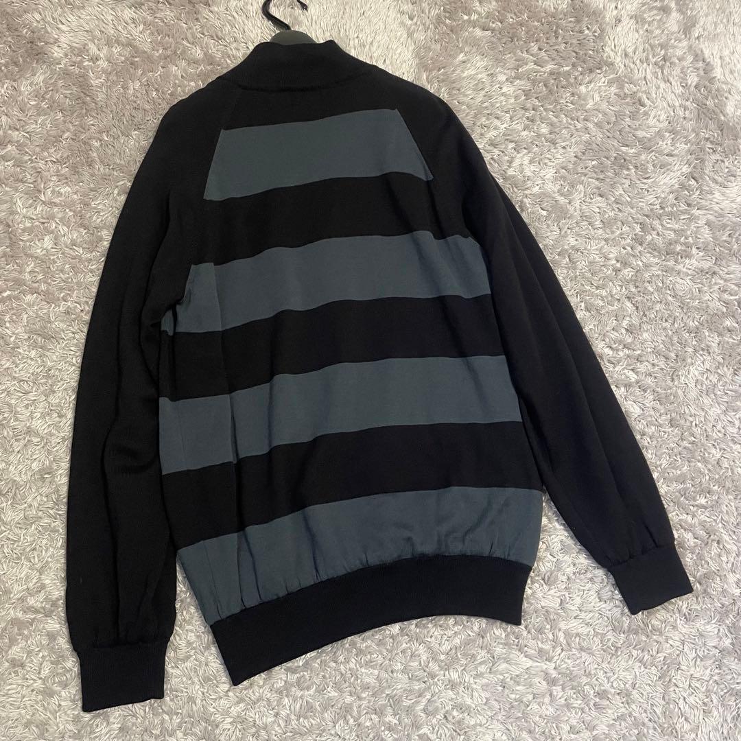 PEARLY GATES　ロゴ刺繍 ハーフジップ ボーダーニット 4