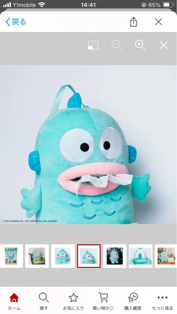 ハンギョドン 40周年! くちから出てくる ぬいぐるみティッシュケースBOOK