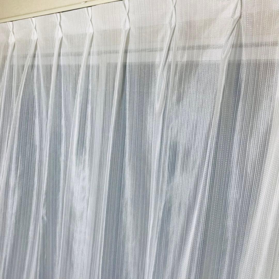 ミラーレースカーテン　ホワイト　幅150cm×丈198cm2枚