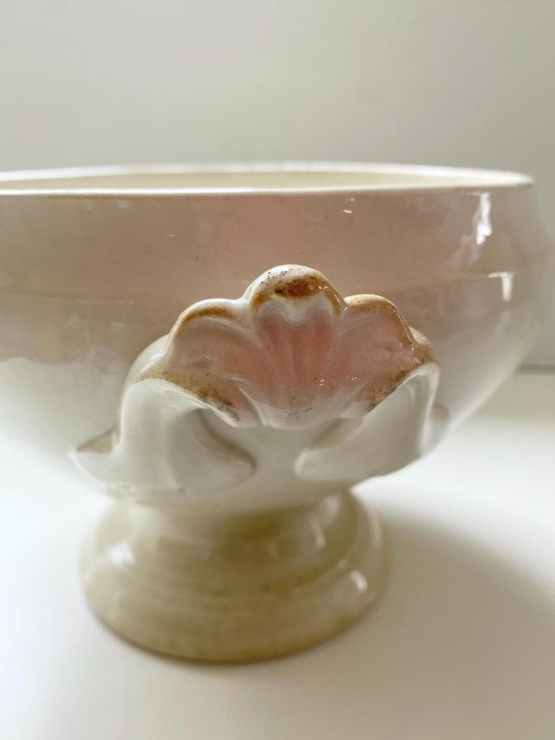 フランス アンティーク リュネビル 白釉 小ぶりのスーピエール