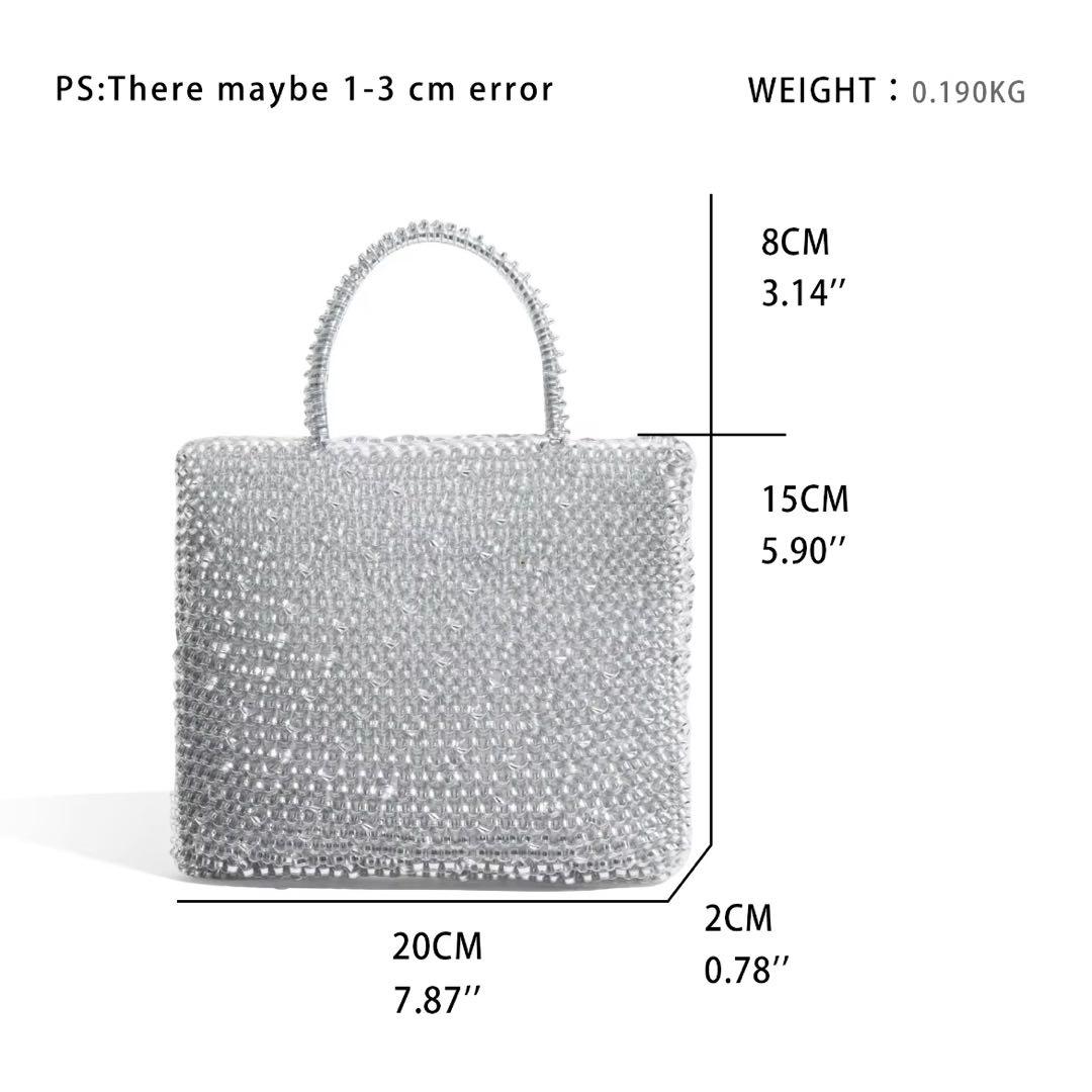 高見え 小ぶりシルバーワイヤーバッグ✨褒められ華やぎアイテム♪