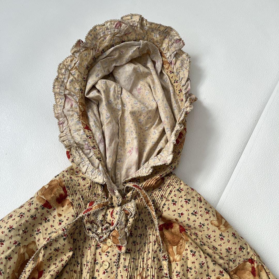 WONDERFUL WORLD　ロングワンピース　テディベア　プリーツ　フード付