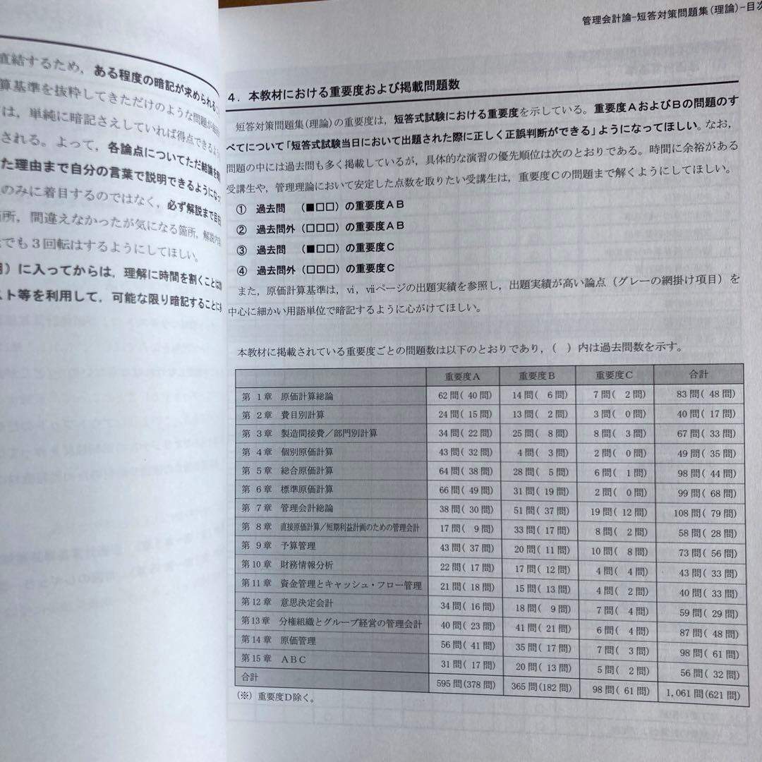 CPA会計学院 公認会計士講座 管理会計論 2025/2026年合格目標