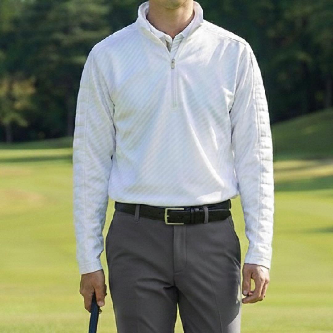 G8457*adidas アディダス☆ゴルフウェア☆プルオーバー☆白ホワイト