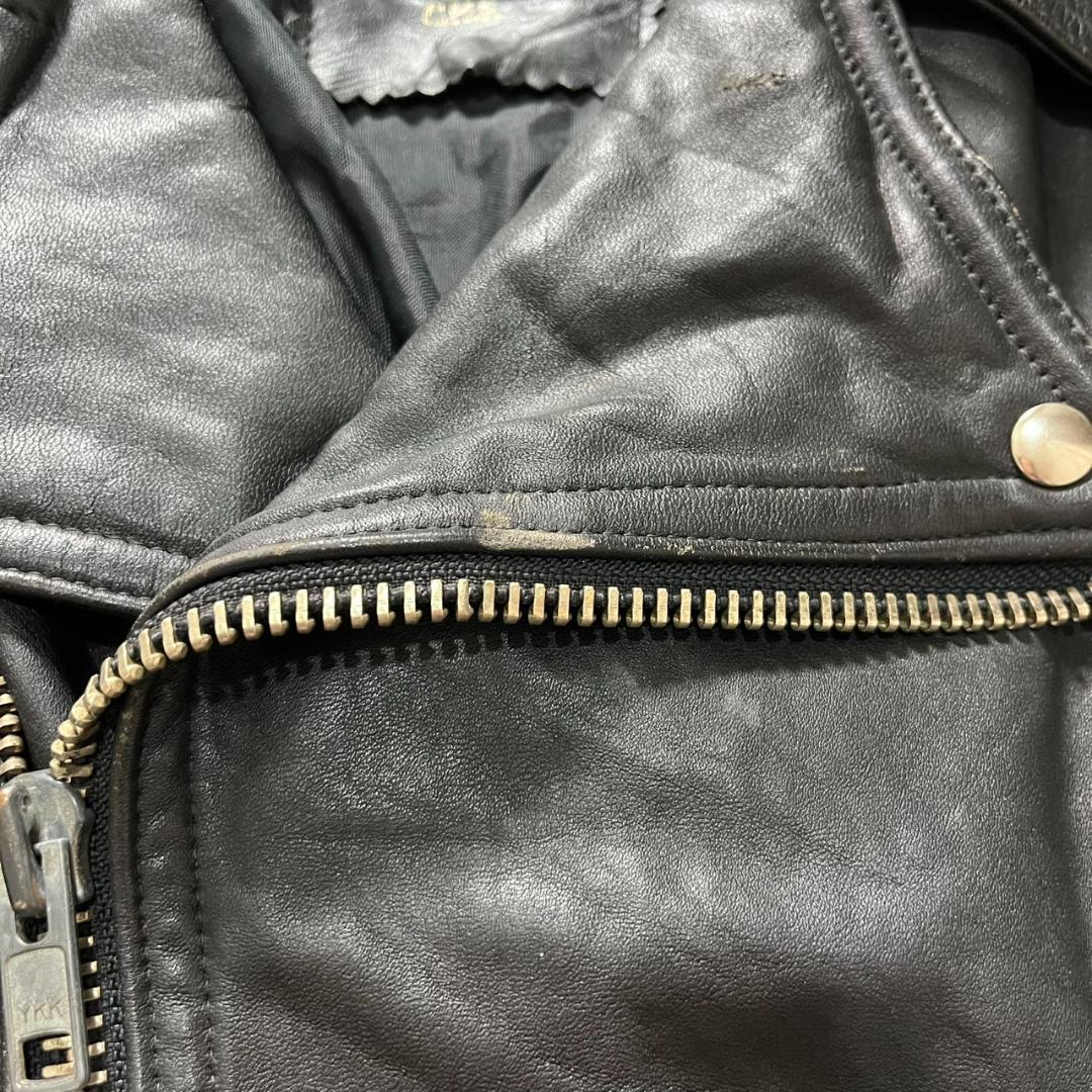 80s ヴィンテージ ダブルライダースジャケット 本革 古着 アメジャン