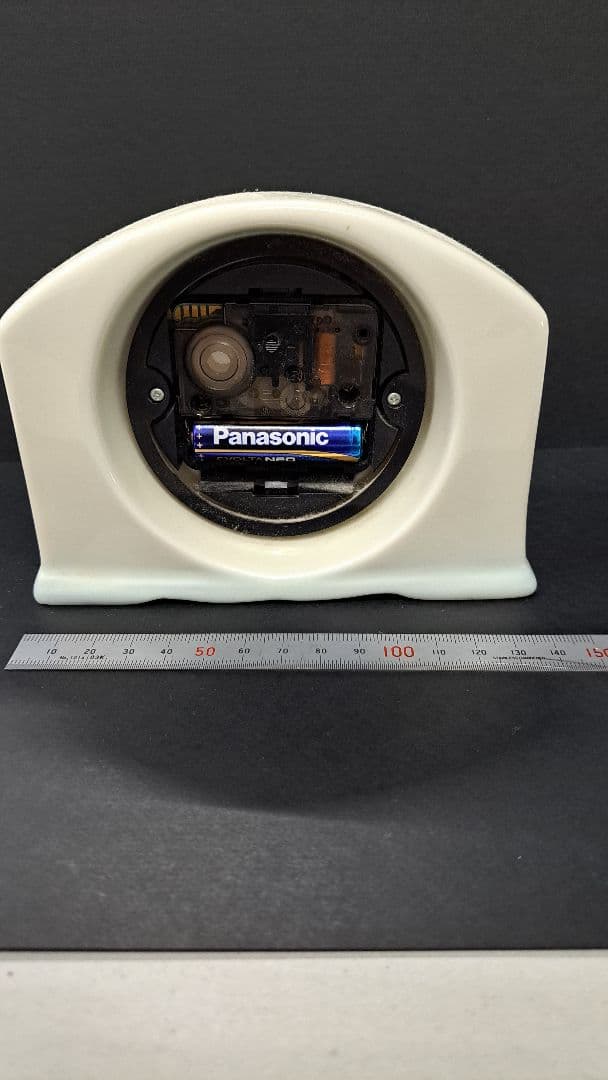 イマン陶器製アナログ置時計 青い花柄