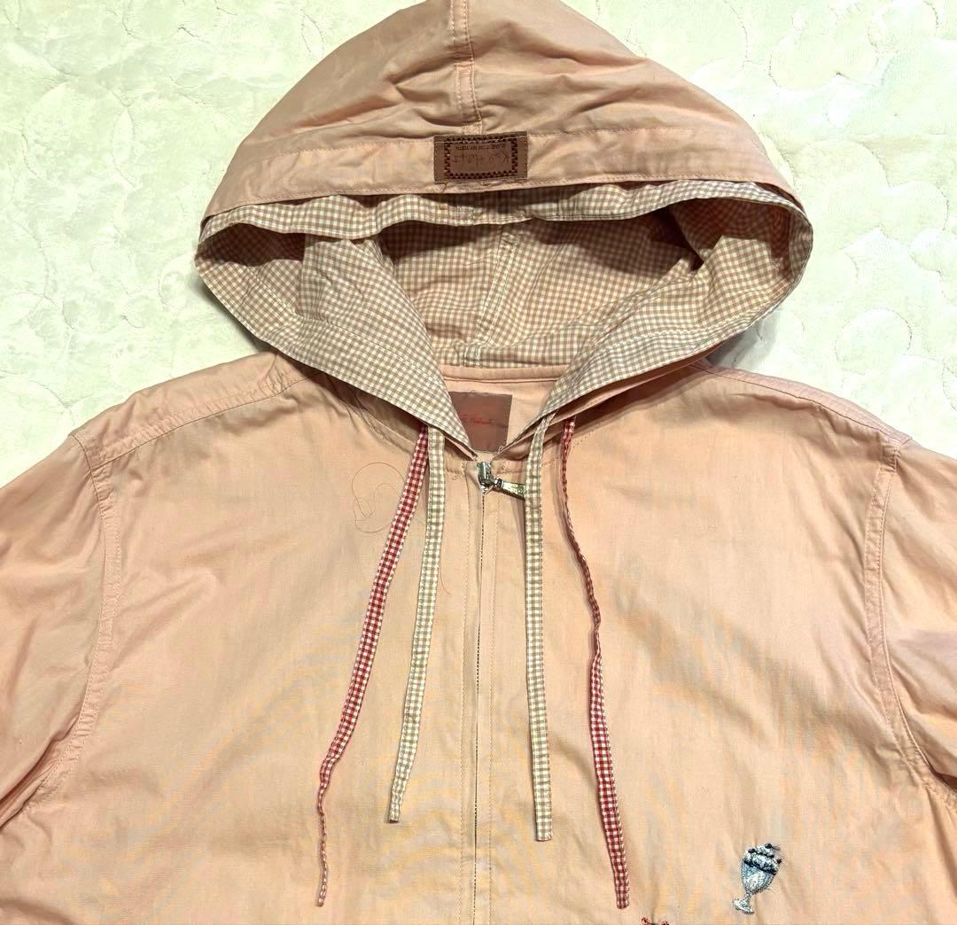 ピンクハウス☆カールヘルム　ジップアップジャケット　ねこ　うさぎ　刺繍　ピンク