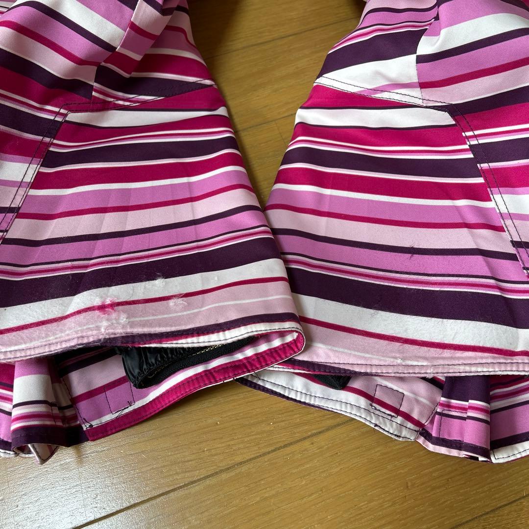 スキーウェア ピンク/紫 ストライプ