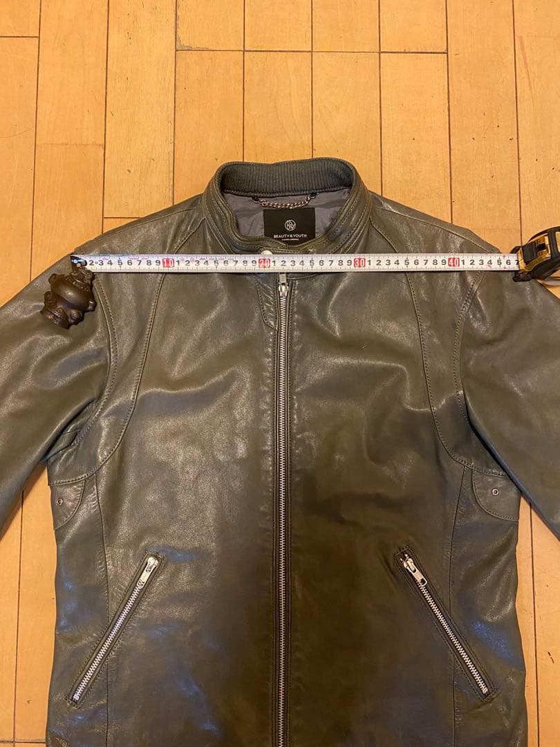 beauty&youth シングルライダース　革ジャン　Lサイズ　羊革