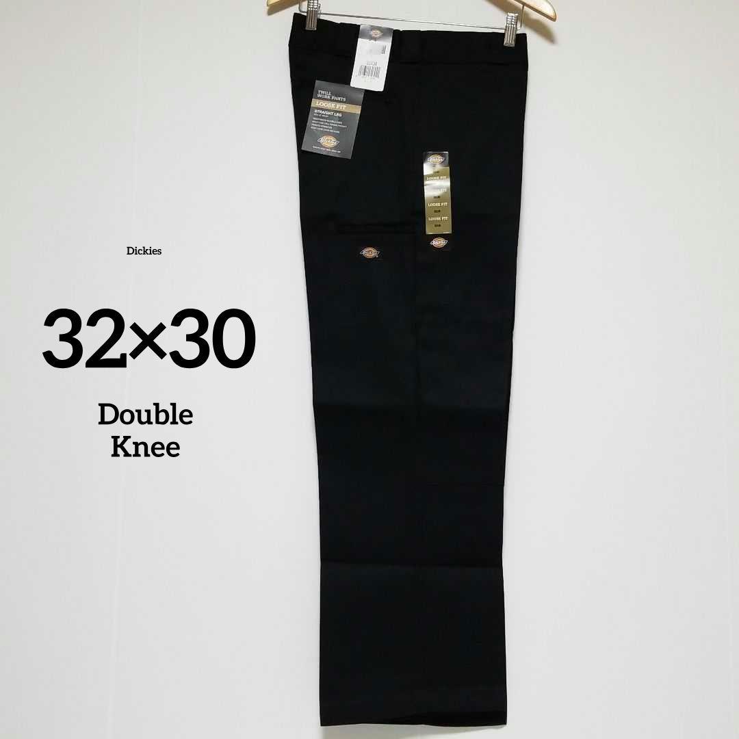 32×30【新品 未使用】ディッキーズ　ダブルニー　85283　・BLACK・