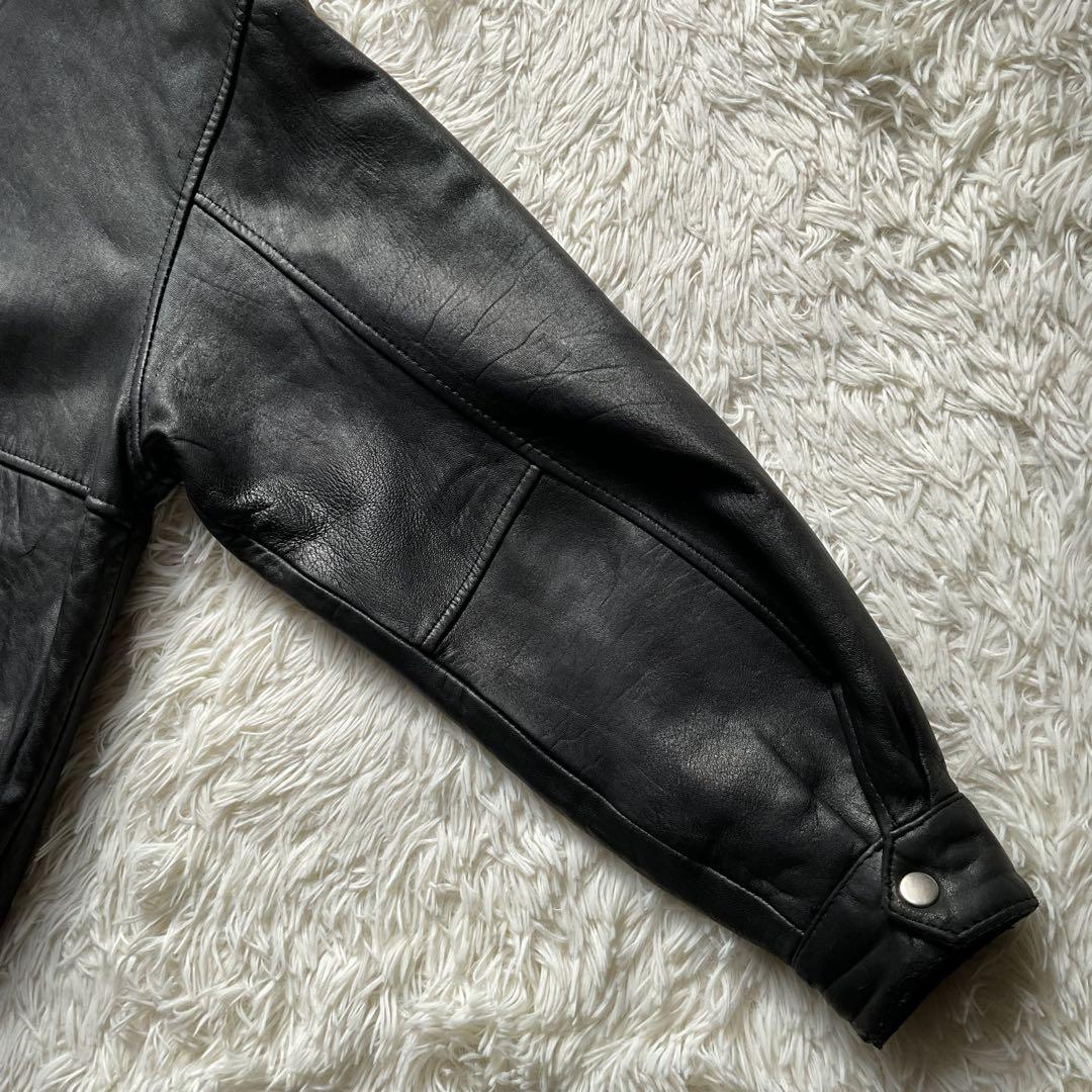 90's✨レザージャケット 本革　ブルゾン　襟付　XL オーバーサイズ　菅田将暉