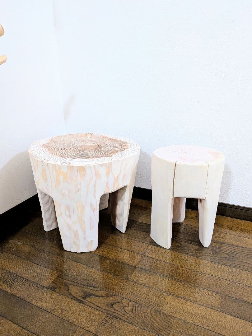 丸太スツール　丸太サイドテーブル　スギ