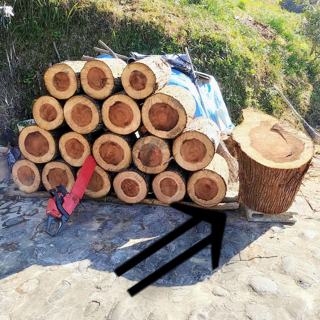 丸太スツール　丸太サイドテーブル　スギ