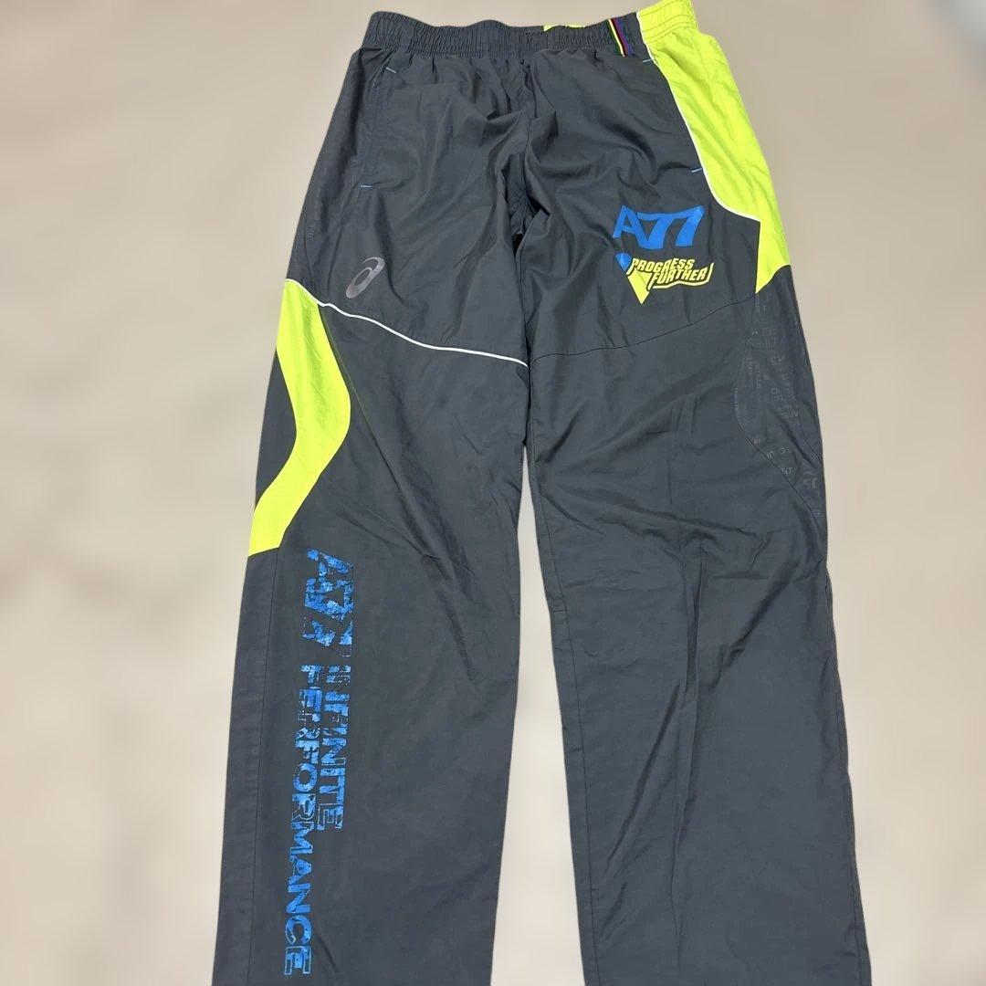 asics A77 ジャージ上下セットMサイズ　イエロー&グレー