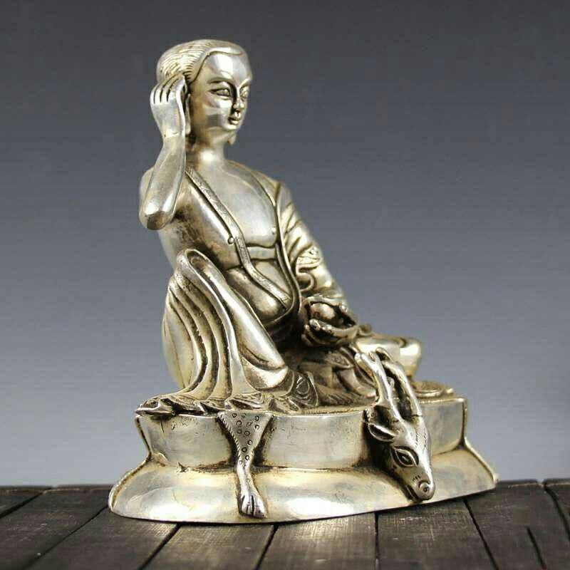 美品銅器  純銅  鹿頭台座羅漢仏像  工芸品  置物9