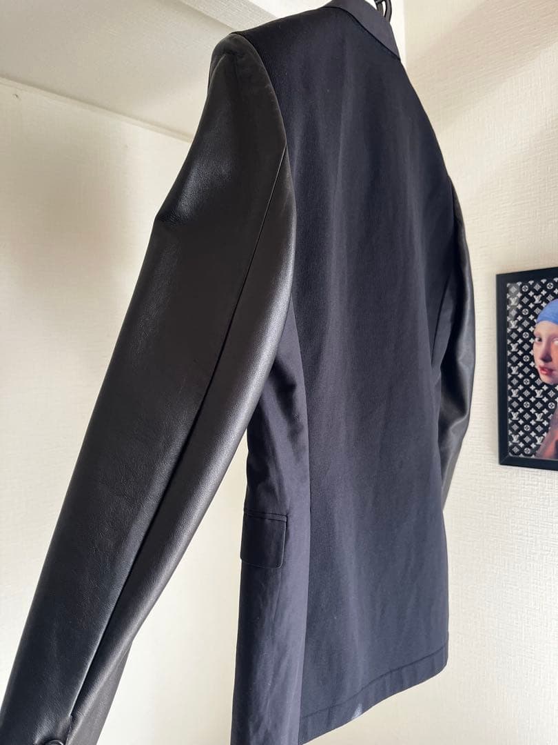 ニールバレット　リアルレザー切り替えテーラードジャケット　ドッキングジャケット