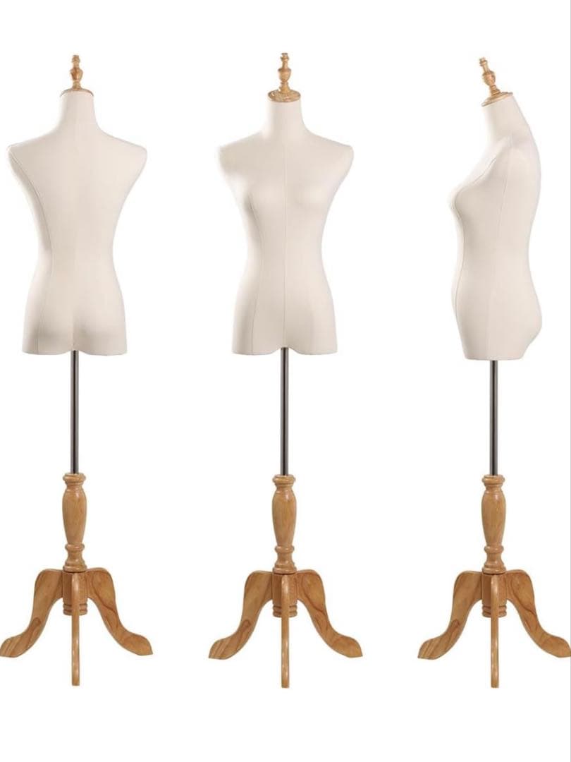 美品2WAYリネン布製マネキントルソー型木製スタンド9号調節可life_mart