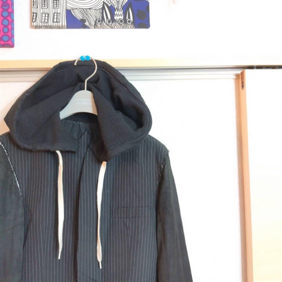 ナンバーナイン ドッキング 袖レザージャケット パーカー soloist 2