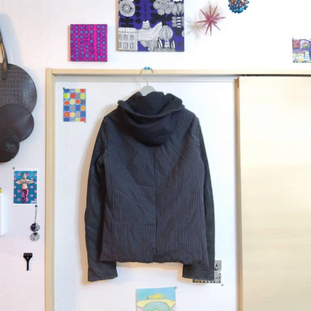 ナンバーナイン ドッキング 袖レザージャケット パーカー soloist 2