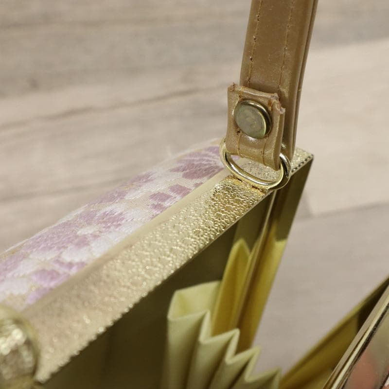 《和装バッグ◆季節の花　唐織　多色ゴールド＊礼装用　付下げ訪問着♪Z11-19》