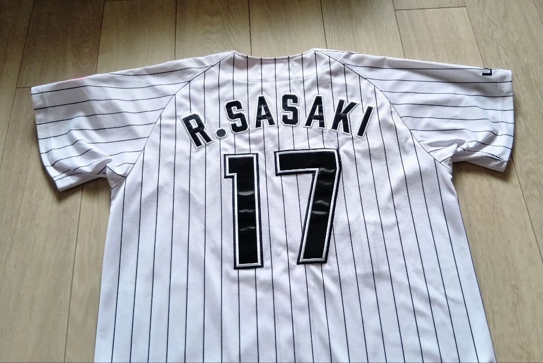 千葉　ロッテ　マリーンズ　佐々木　ホーム　ユニフォーム　ミズノ　M