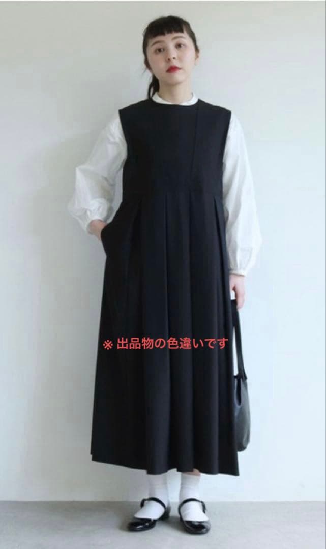 アトリエドゥサボン タックロングワンピース 太プリーツ ブラウン