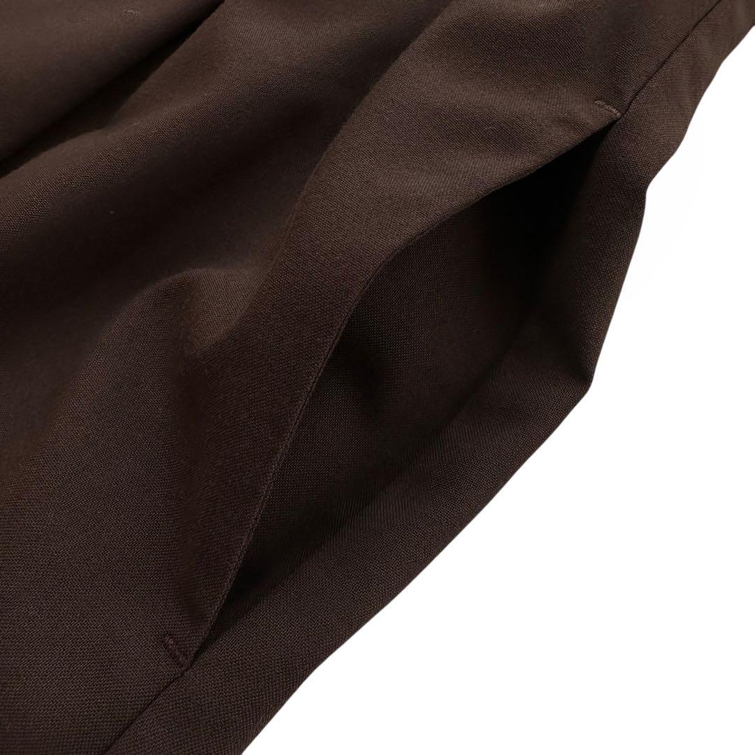 アトリエドゥサボン タックロングワンピース 太プリーツ ブラウン