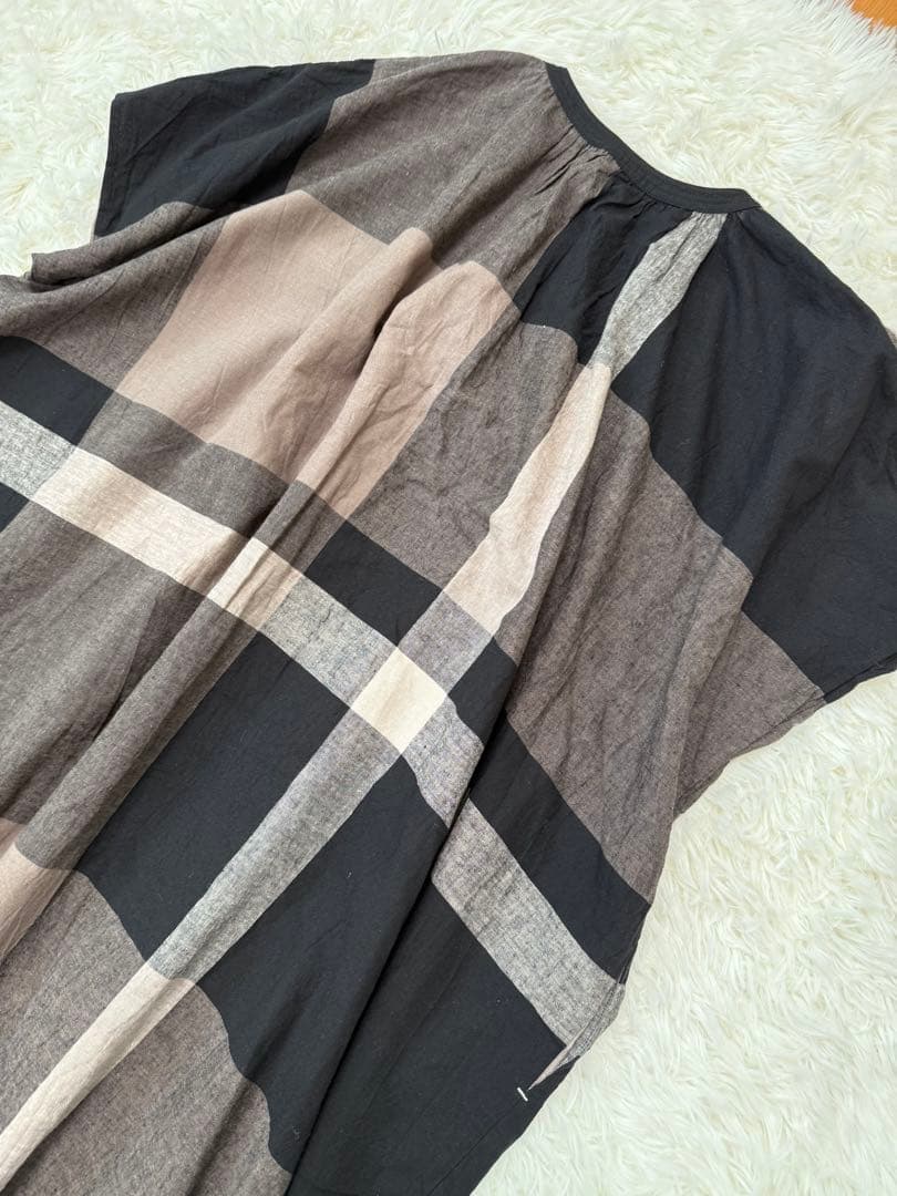 ノップドゥノッド ワンピース パネルチェック　ロング　2wayギャザー