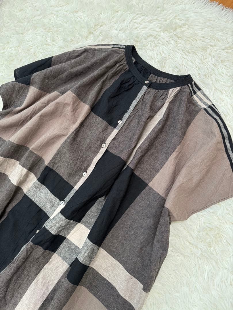 ノップドゥノッド ワンピース パネルチェック　ロング　2wayギャザー