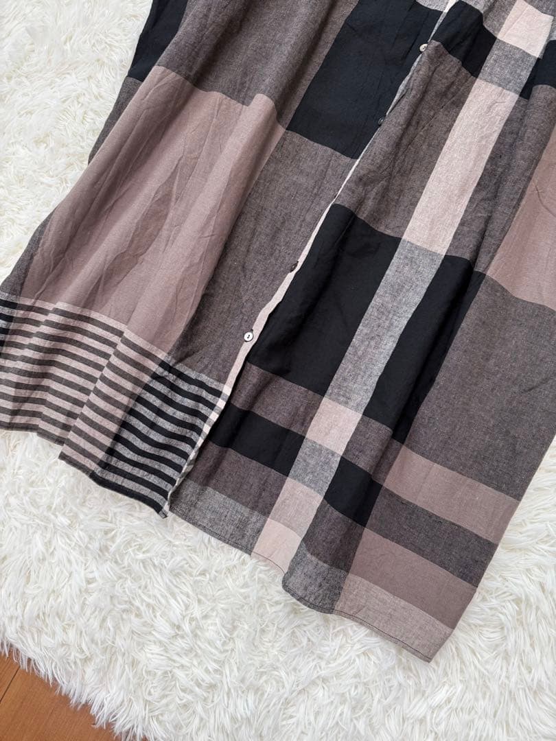 ノップドゥノッド ワンピース パネルチェック　ロング　2wayギャザー