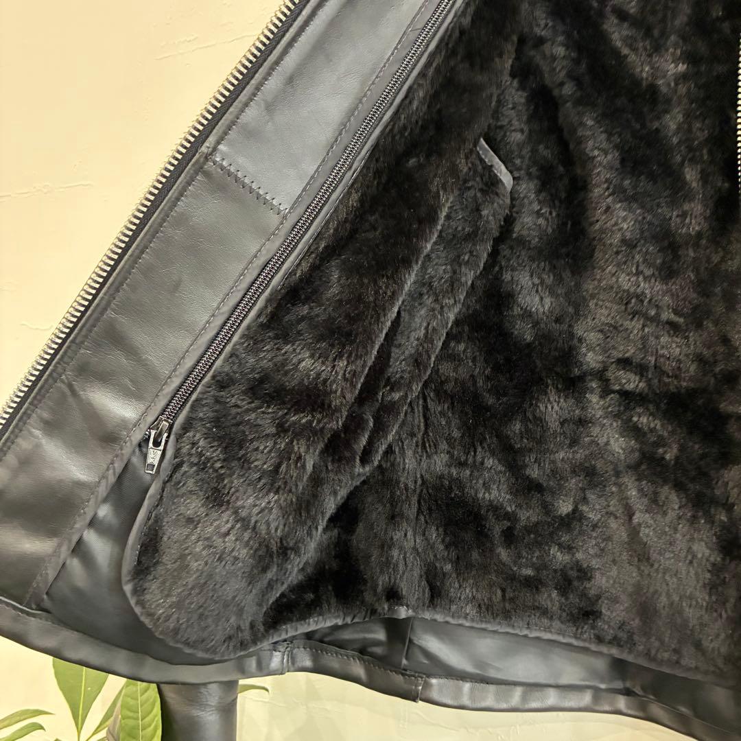 つ*ん様 美品 Schott ブラック レザーシングルライダースジャケット 42