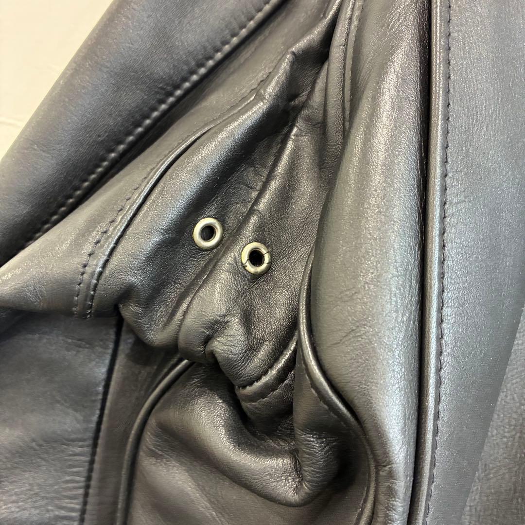 つ*ん様 美品 Schott ブラック レザーシングルライダースジャケット 42