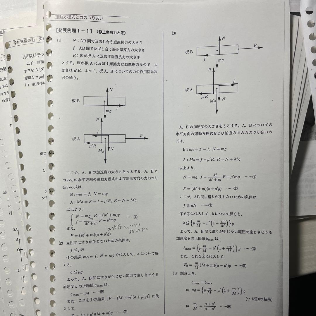 鉄緑会　高3物理一年分！　物理受験科テスト23回分＋発展例題46問セット
