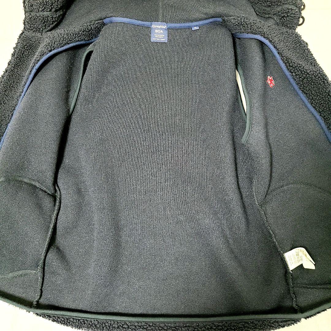 GYMPHLEX ジムフレックス くるみボタン ボア フーデッド ベスト