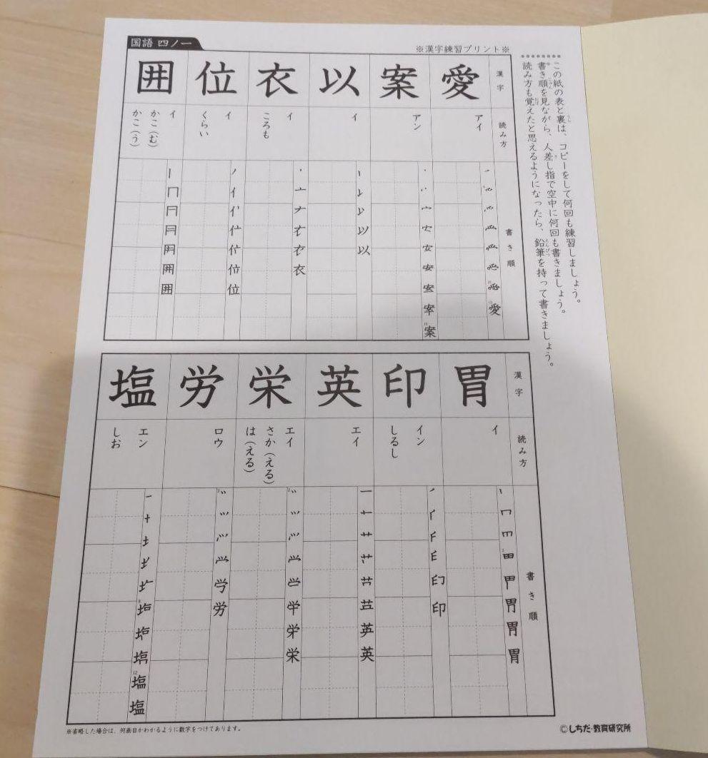 七田式 小学生プリント ４年生 国語