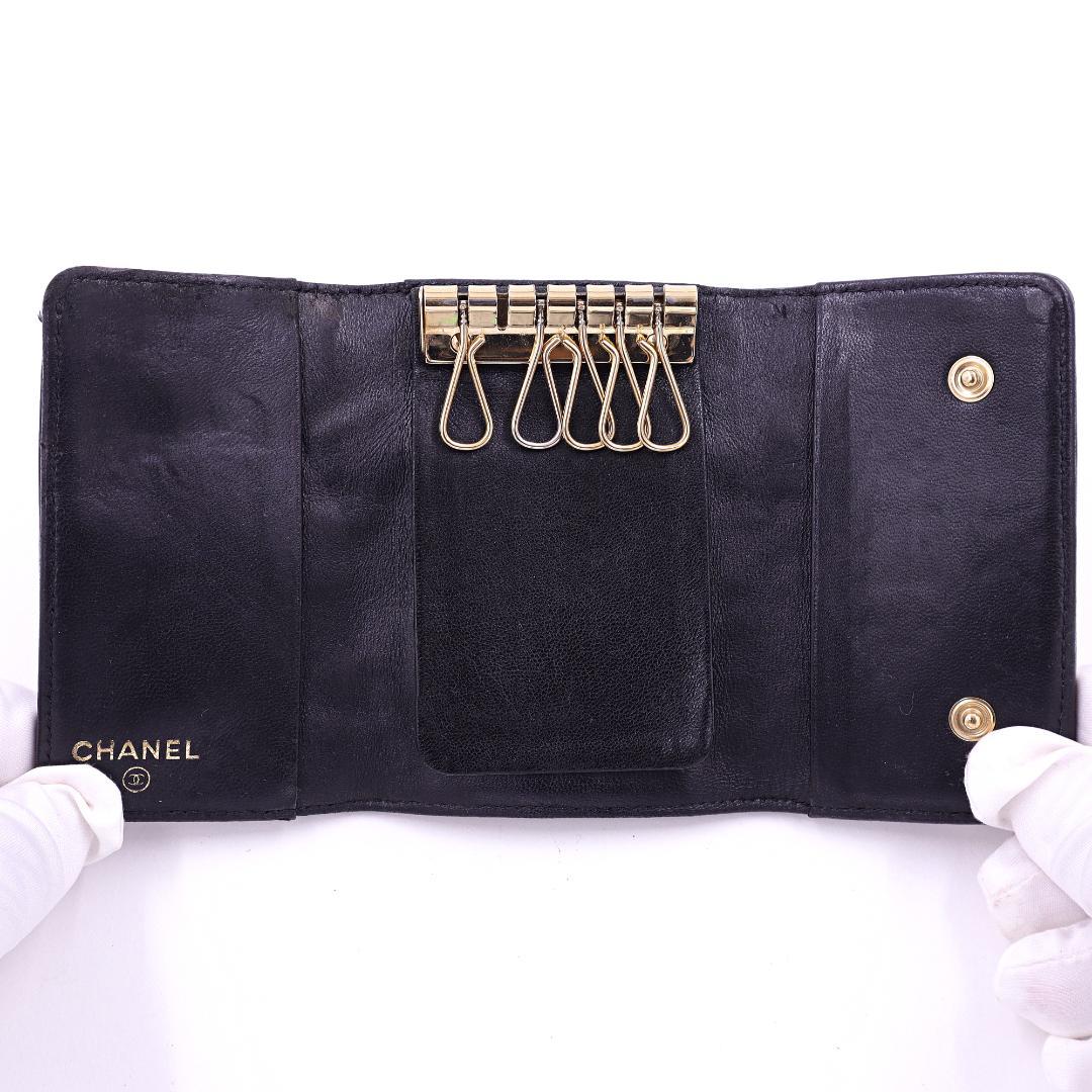 シャネル CHANEL キーケース 5連 チョコバー ココマーク ブラック