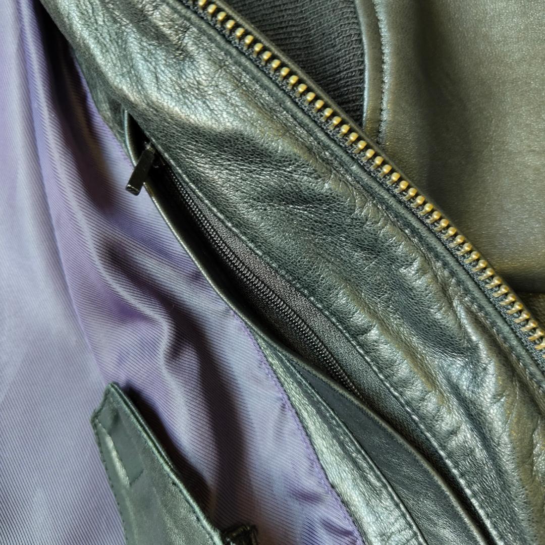 90s WILSONS レザー ブルゾン スイングトップ ドリズラー ブラック黒