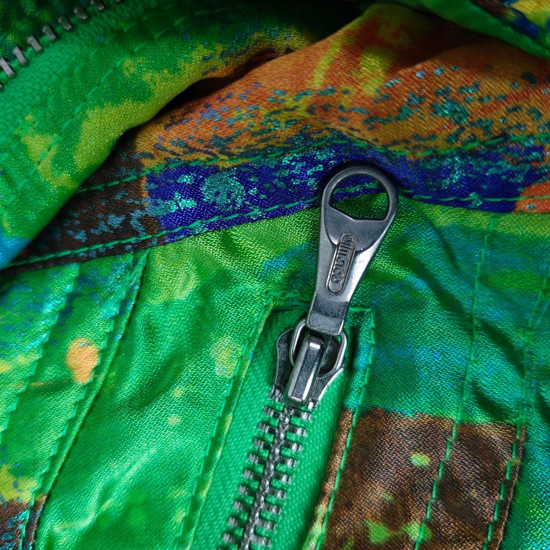 【美品】GOLDWIN 90s 総柄アノラック 中綿ジャケット 緑　メンズL