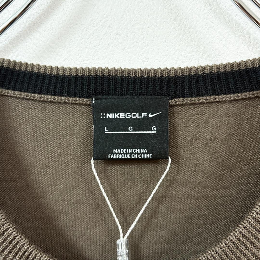 L　NIKE GOLF　前身頃総柄ハイゲージニット　ゴルフセーター　ナイキゴルフ