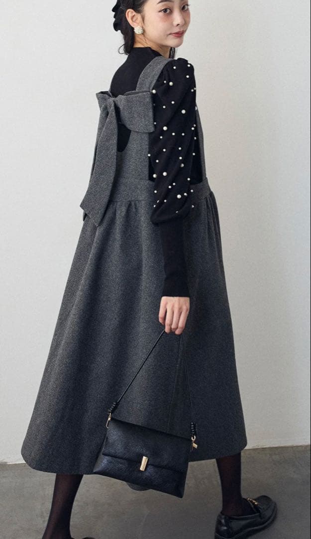 Frene 前後2wayバックリボンボックスシルエットジャンスカ