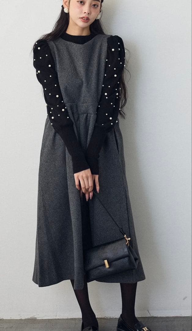 Frene 前後2wayバックリボンボックスシルエットジャンスカ