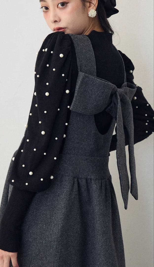 Frene 前後2wayバックリボンボックスシルエットジャンスカ