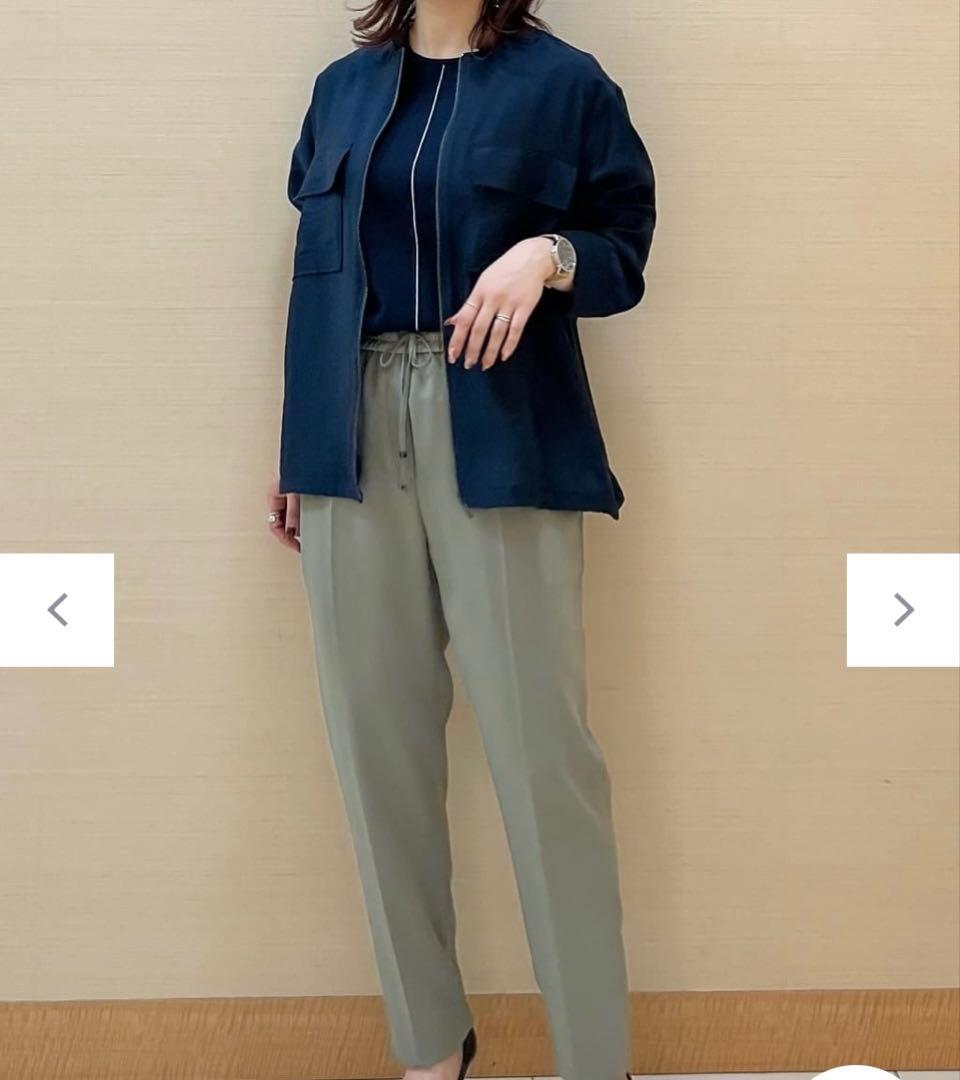 ICBリヨセルナイロンワッシャー ノーカラーブルゾン ネイビー サイズ4