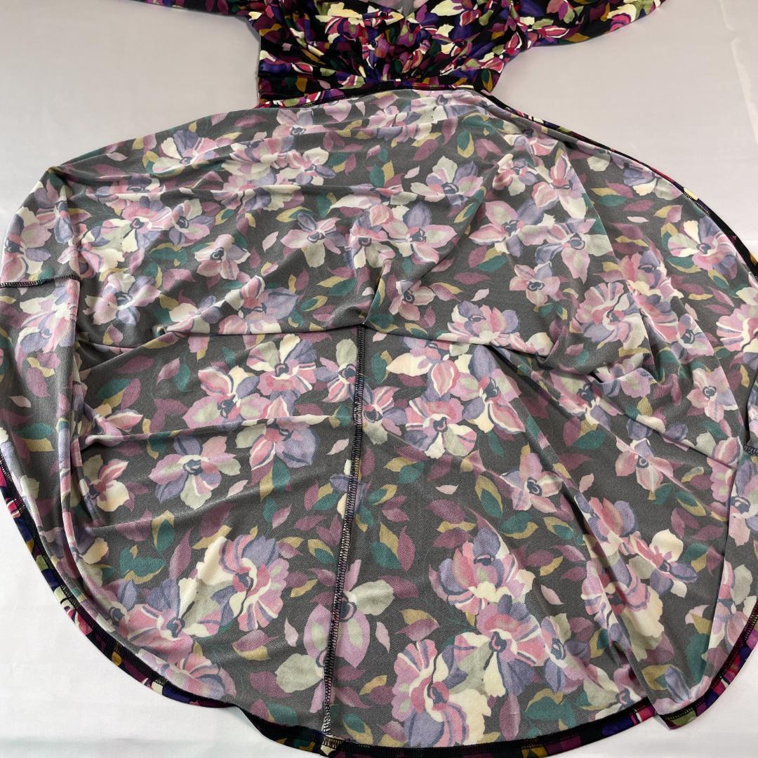 美品　エジェリ　フランス製　EGERIE 花柄 長袖　ジャージーワンピース　総柄