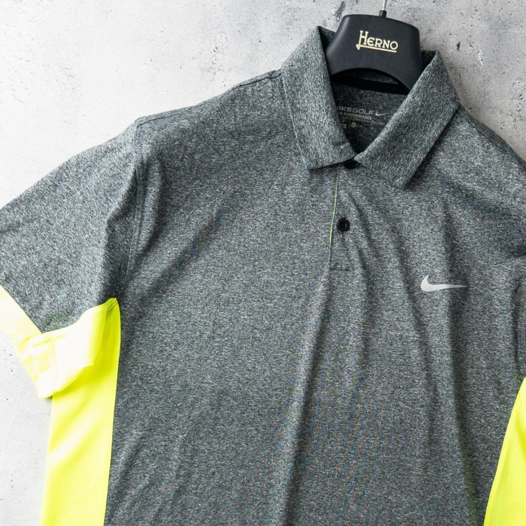 美品 ナイキゴルフ Dri-FIT ポロシャツ XL グレー メッシュ速乾