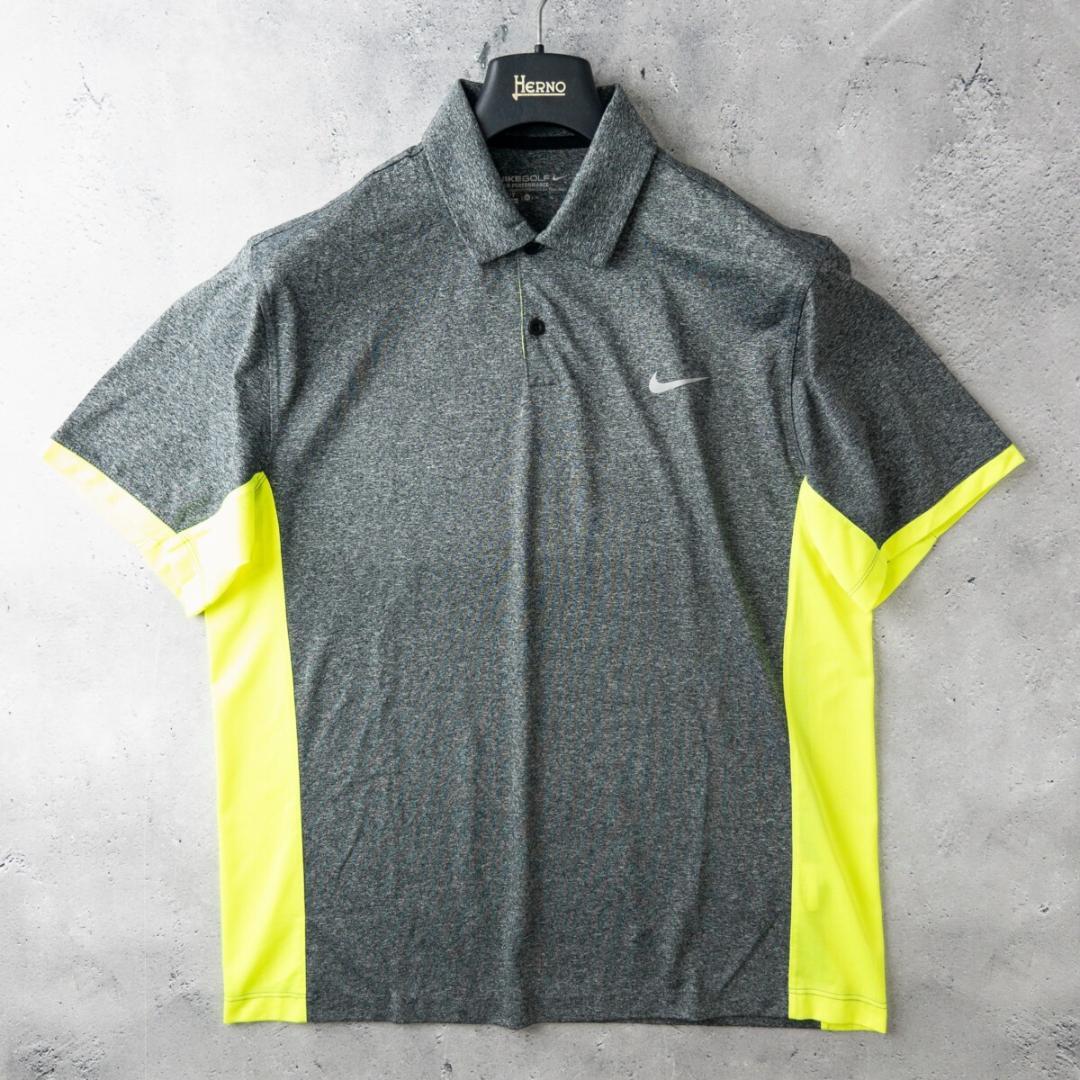 美品 ナイキゴルフ Dri-FIT ポロシャツ XL グレー メッシュ速乾
