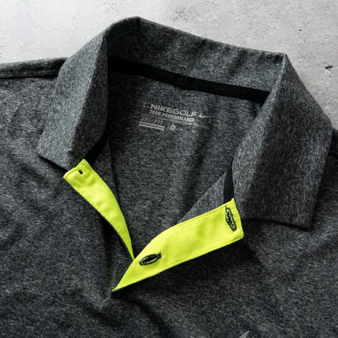 美品 ナイキゴルフ Dri-FIT ポロシャツ XL グレー メッシュ速乾