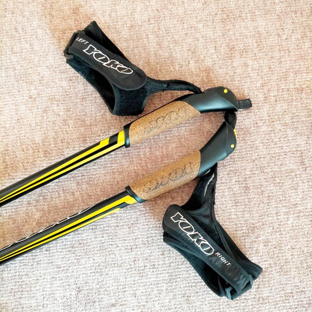 YOKO ヨーコ クロスカントリースキー用ポール 152cm ブラック イエロー